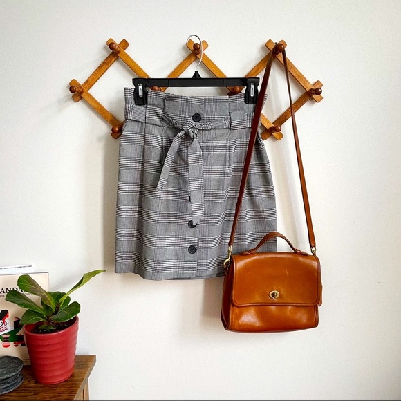 Plaid Miss Selfridge Paperbag waist classy skirt - Picture 1 of 5